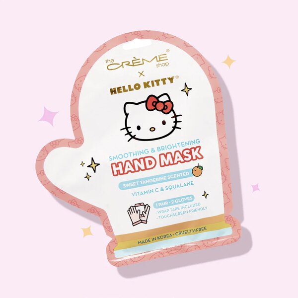 The Crème Shop x Hello Kitty Soothing & Brightening with Vitamin C & Squalene Hand Mask, Sweet Tangerine Scented, 1 Pair Each, 3 PK