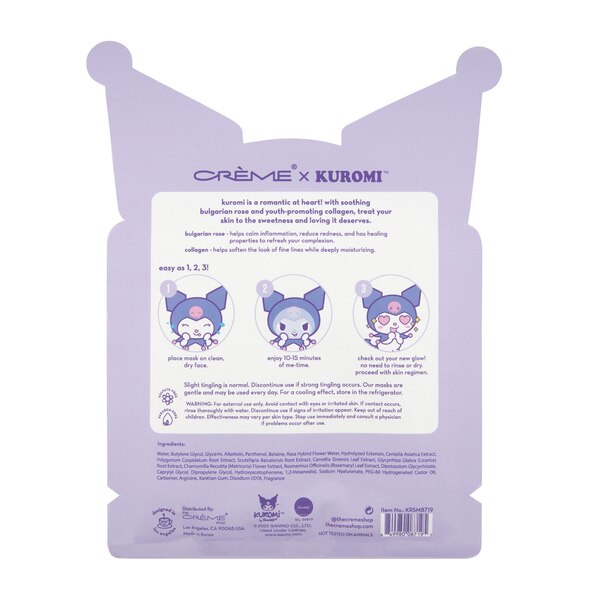 The Crème Shop x Kuromi, Roses & Romance Printed Essence Sheet Mask