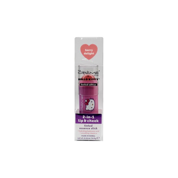 The Crème Shop x Hello Kitty 2-in-1 Lip & Cheek Tint Essence Stick, Berry Delight