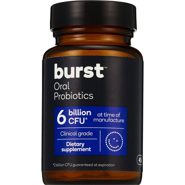 Burst Oral Probiotics Lozenges Dietary Supplement, Mint, 45 CT
