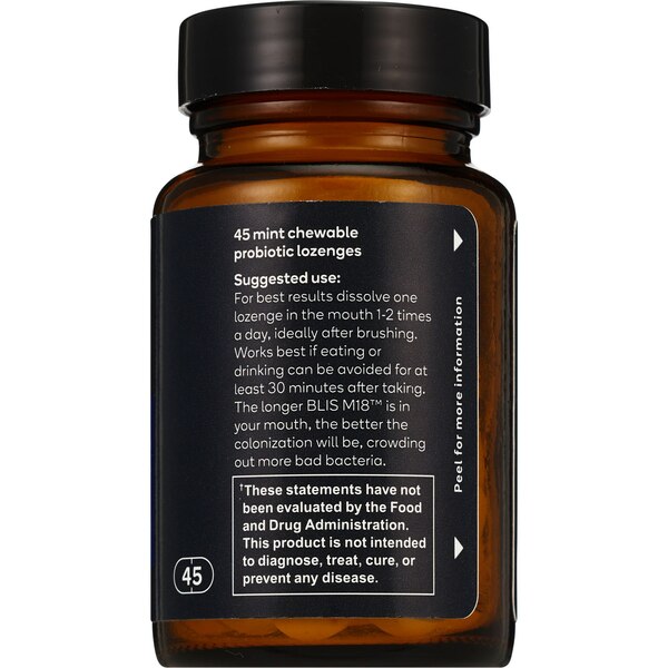 Burst Oral Probiotics Lozenges Dietary Supplement, Mint, 45 CT