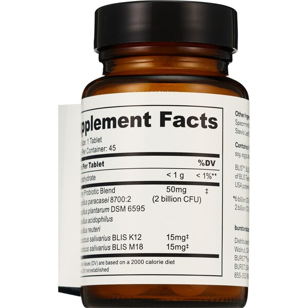 Burst Oral Probiotics Lozenges Dietary Supplement, Mint, 45 CT