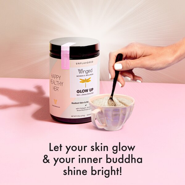 WINGED Glow Up Skin + Stress Drink Mix, Unflavored, 9.7 OZ