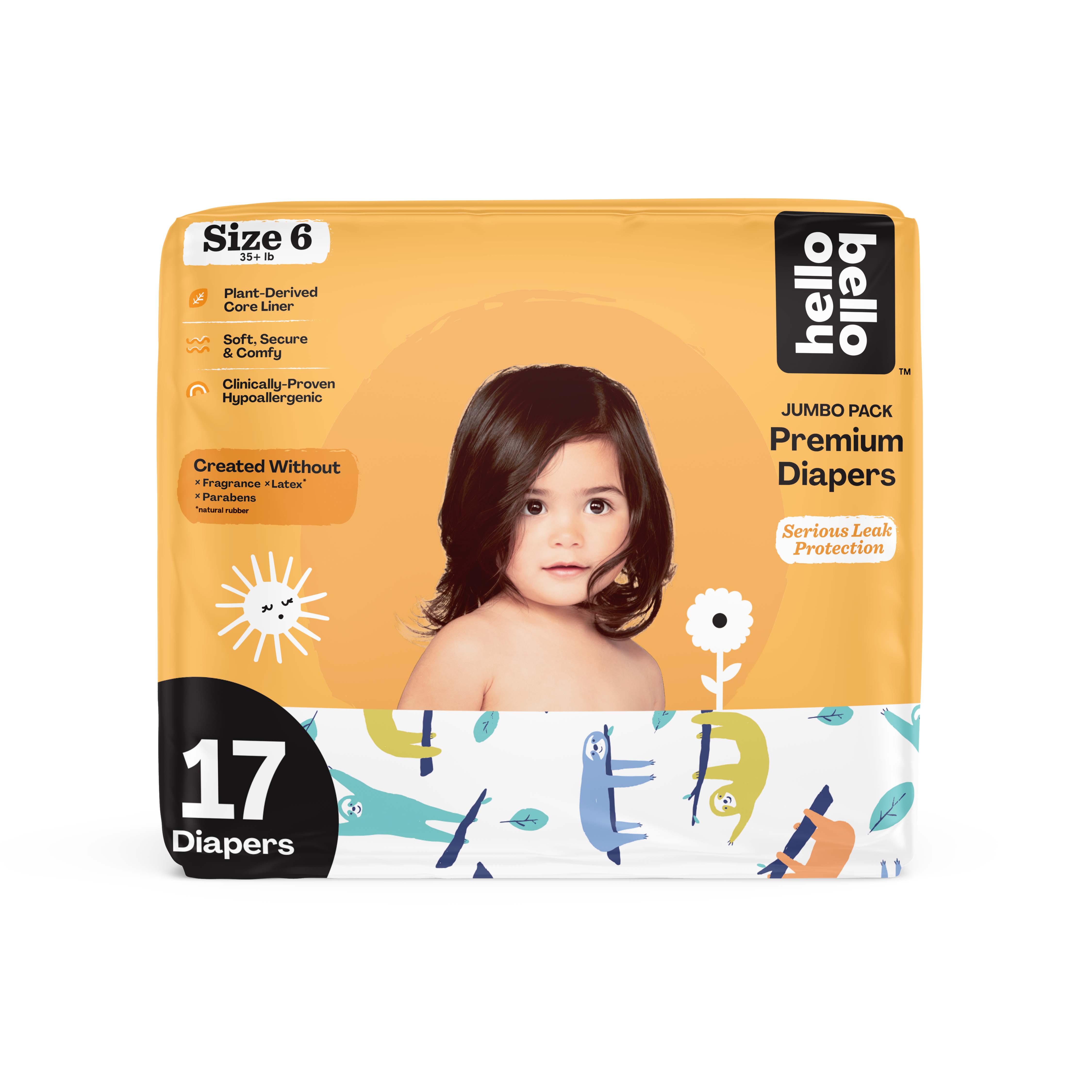 Hello Bello Diapers, Sleep Sloth ‐ Size 6