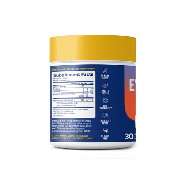 Ocean Blue Everyday Omega Omega-3 Fish Oil, 30 CT