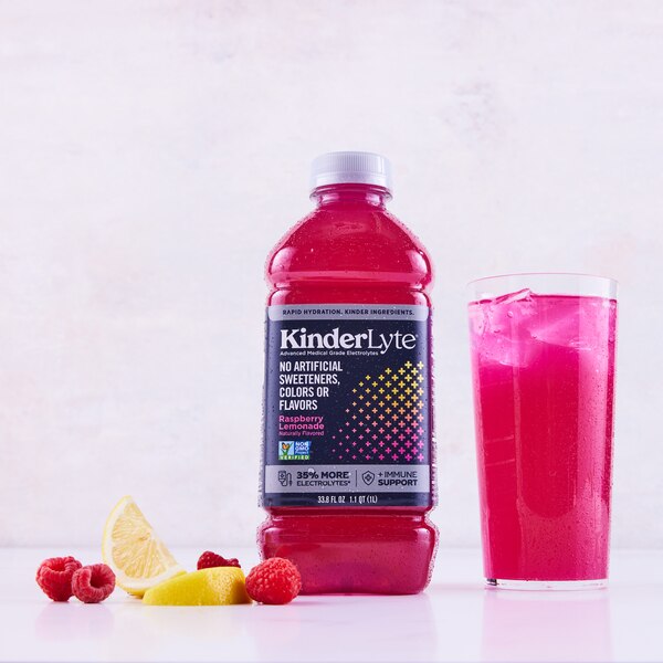 KinderLyte Advanced Oral Electrolyte Solution Raspberry Lemonade, 33.8 fl oz