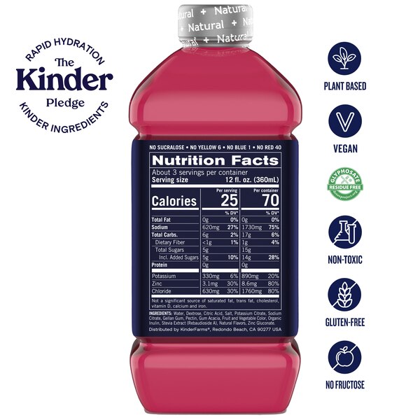 KinderLyte Advanced Oral Electrolyte Solution Raspberry Lemonade, 33.8 fl oz