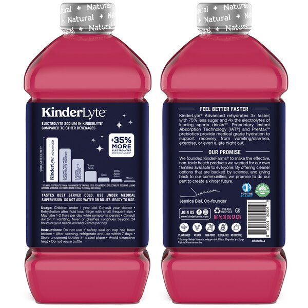 KinderLyte Advanced Oral Electrolyte Solution Raspberry Lemonade, 33.8 fl oz
