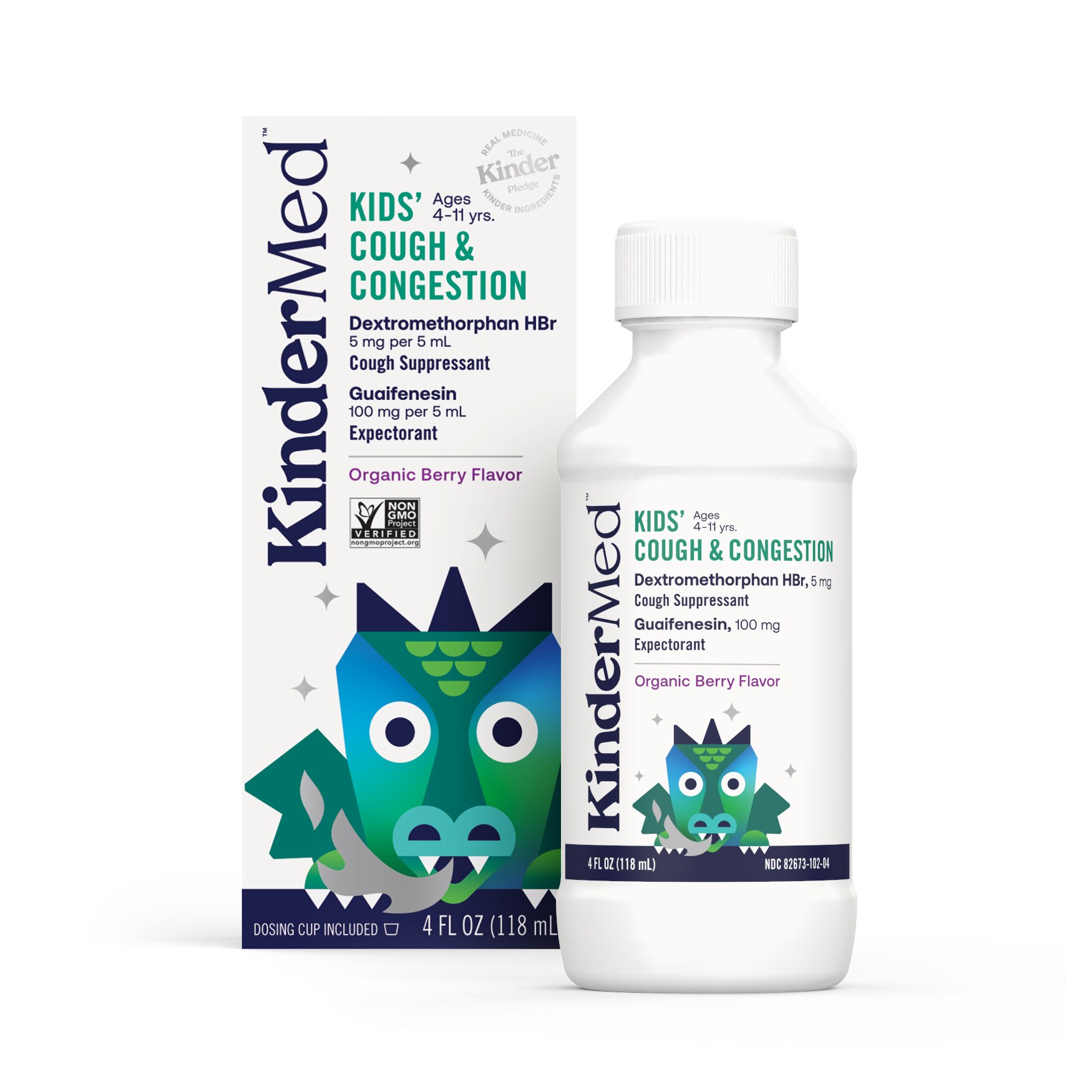 KinderMed Kids' Cough & Congestion, Organic Berry Flavor, 4 OZ