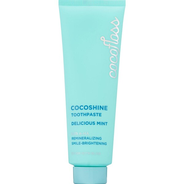 COCOFLOSS Cocoshine Whitening Toothpaste, Delicious Mint, 3.4 OZ