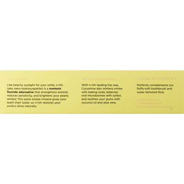 COCOFLOSS Cocoshine Whitening Toothpaste, Pina Colada, 3.4 OZ
