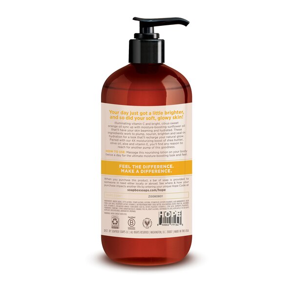 Soapbox Radiant Sweet Orange & Vitamin C Glowing Body Lotion, 16 OZ
