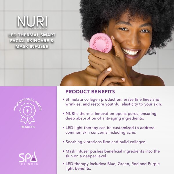 Spa Sciences NURI LED Thermal Smart Facial Skincare Mask Infuser