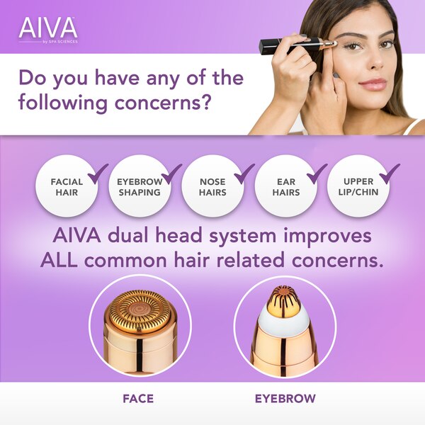 Spa Sciences AIVA Facial Hair Remover & Eyebrow Trimmer