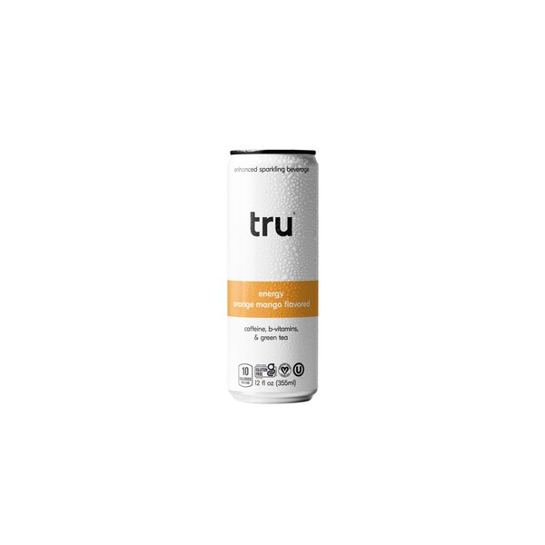 Tru, Energy, Orange Mango Flavored Sparkling Water, 12 oz