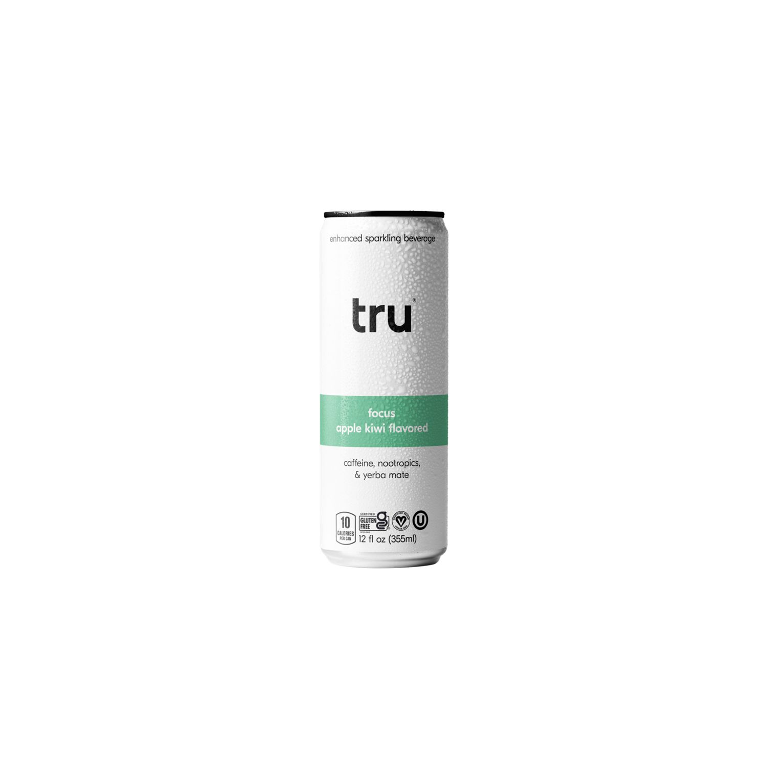 Tru, Focus,  Apple Kiwi Flavored Sparkling Water, 12 oz