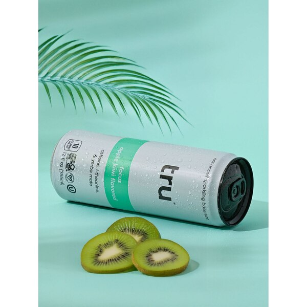 Tru, Focus,  Apple Kiwi Flavored Sparkling Water, 12 oz