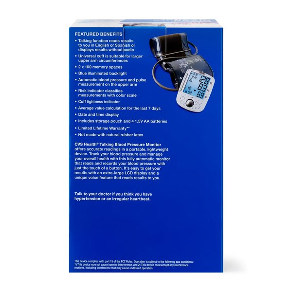 CVS Health Talking Upper Arm Blood Pressure Monitor