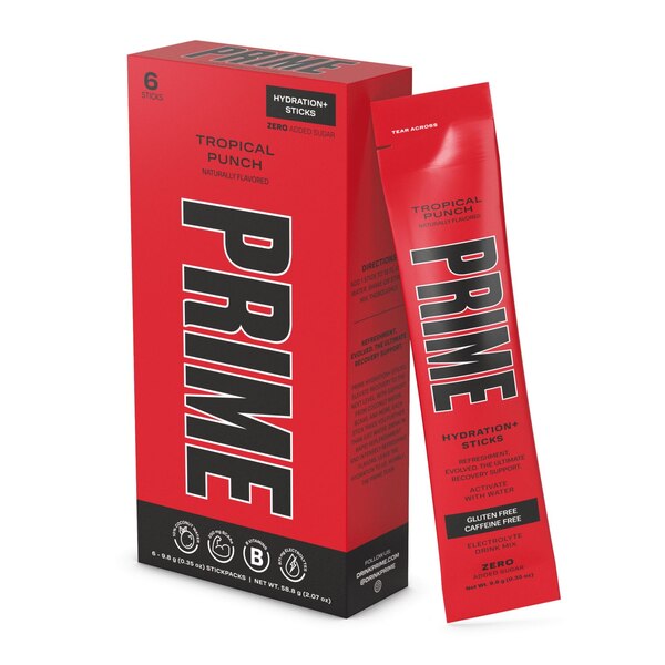 Prime Tropical Punch Hydration + Sticks, 6 CT
