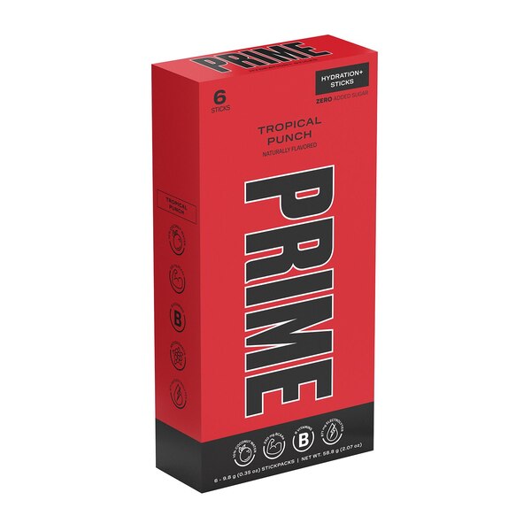 Prime Tropical Punch Hydration + Sticks, 6 CT
