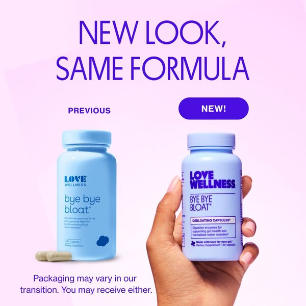 Love Wellness Bye Bye Bloat Debloating Capsules, 60 CT