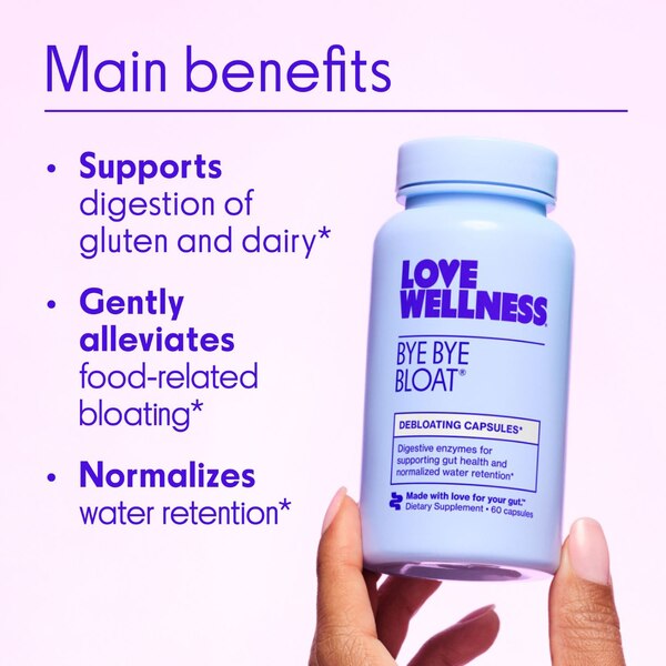 Love Wellness Bye Bye Bloat Debloating Capsules, 60 CT