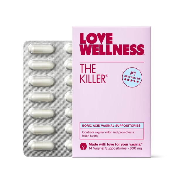 Love Wellness The Killer, Boric Acid Vaginal Suppositories, 14 CT