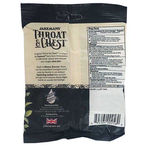 Jakemans Throat & Chest, Lozenges Bag, Pack of 5, 30ct