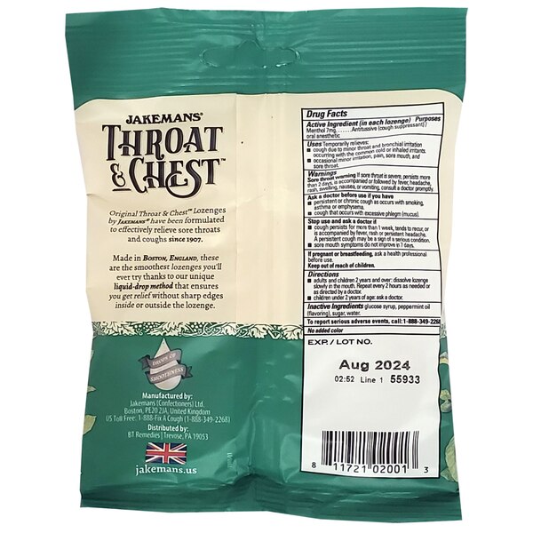 Jakemans Throat & Chest, Lozenges Bag, Pack of 5, 30ct