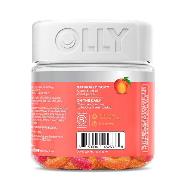 Olly Collagen Peach Rings Gummy Supplement, 30CT