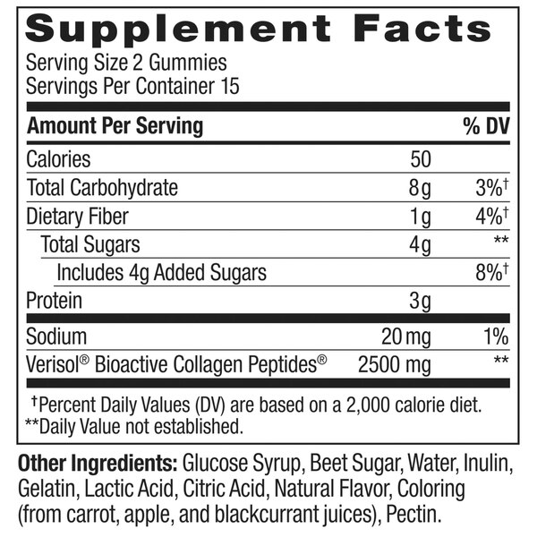Olly Collagen Peach Rings Gummy Supplement, 30CT