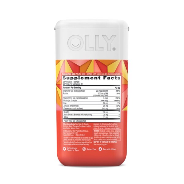 Olly Ultra Hair Softgel Supplement, 30CT