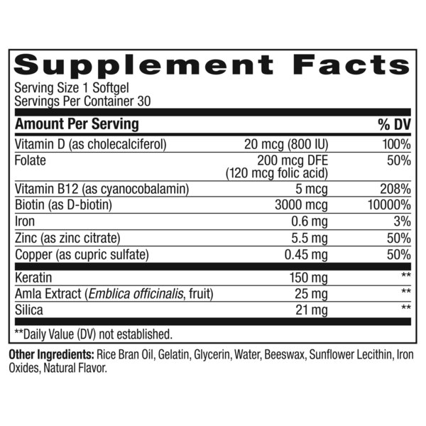 Olly Ultra Hair Softgel Supplement, 30CT