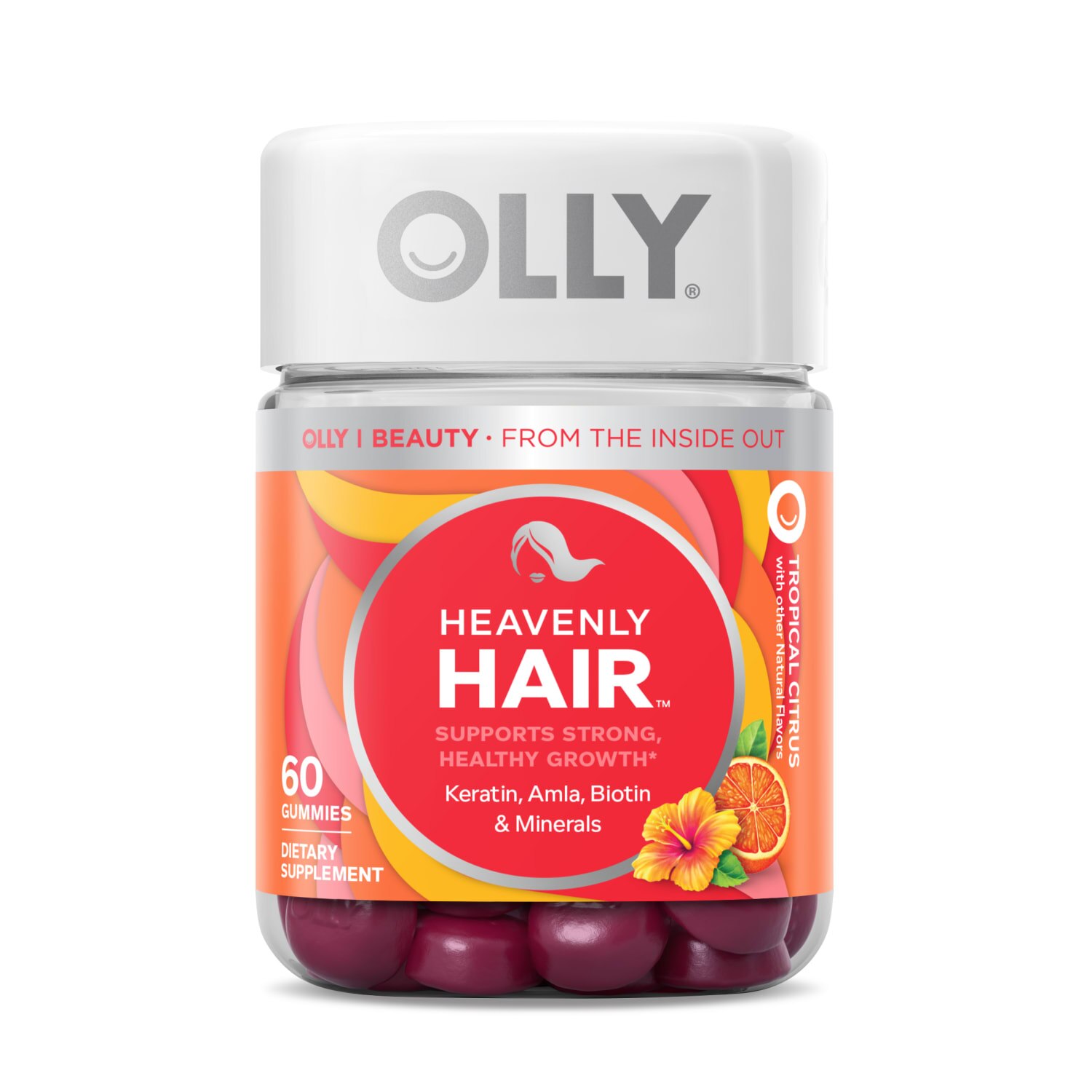 Olly Heavenly Hair Dietary Supplement Gummies, 50CT