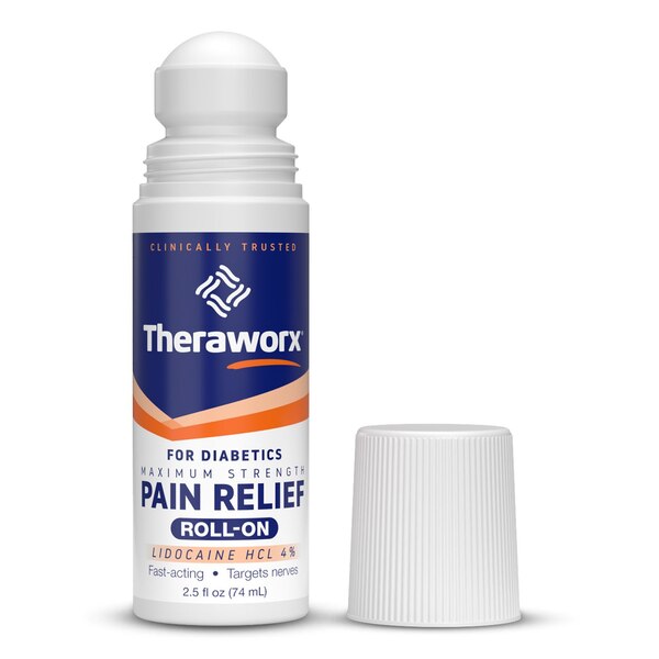 Theraworx Diabetic Pain Relief Roll-On, 2.5 OZ