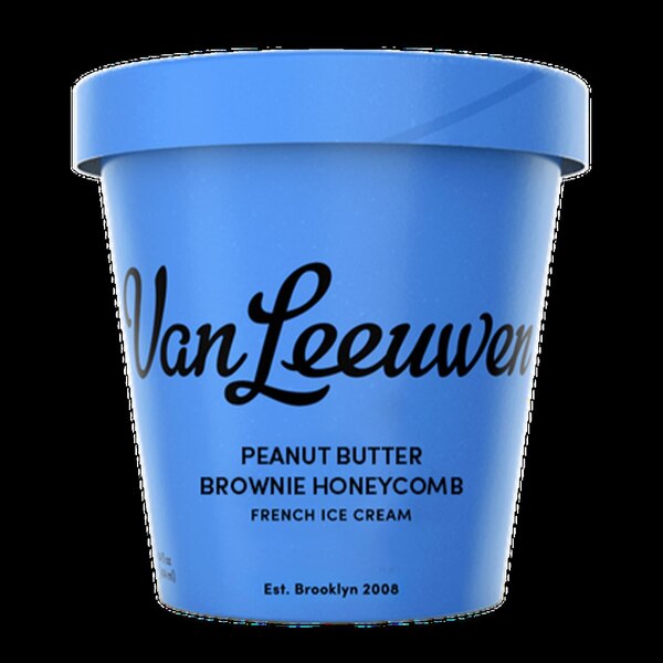 Van Leeuwen, Peanut Butter Brownie Honeycomb Ice Cream, 14 oz