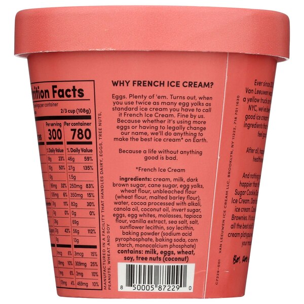 Van Leeuwen, Brown Sugar Chunk Ice Cream, 14 oz