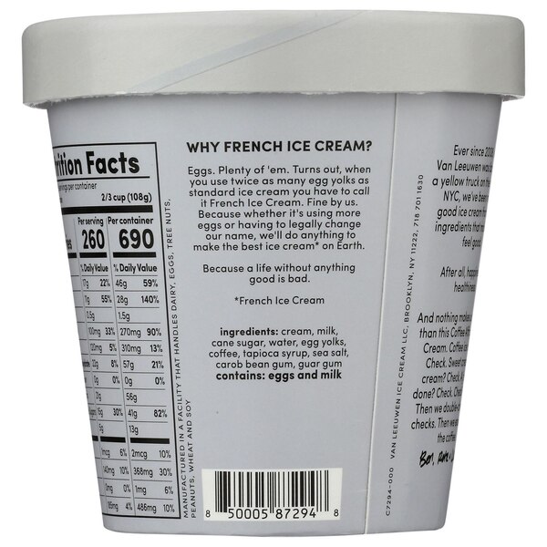 Van Leeuwen, Coffee Affogato Ice Cream, 14 oz