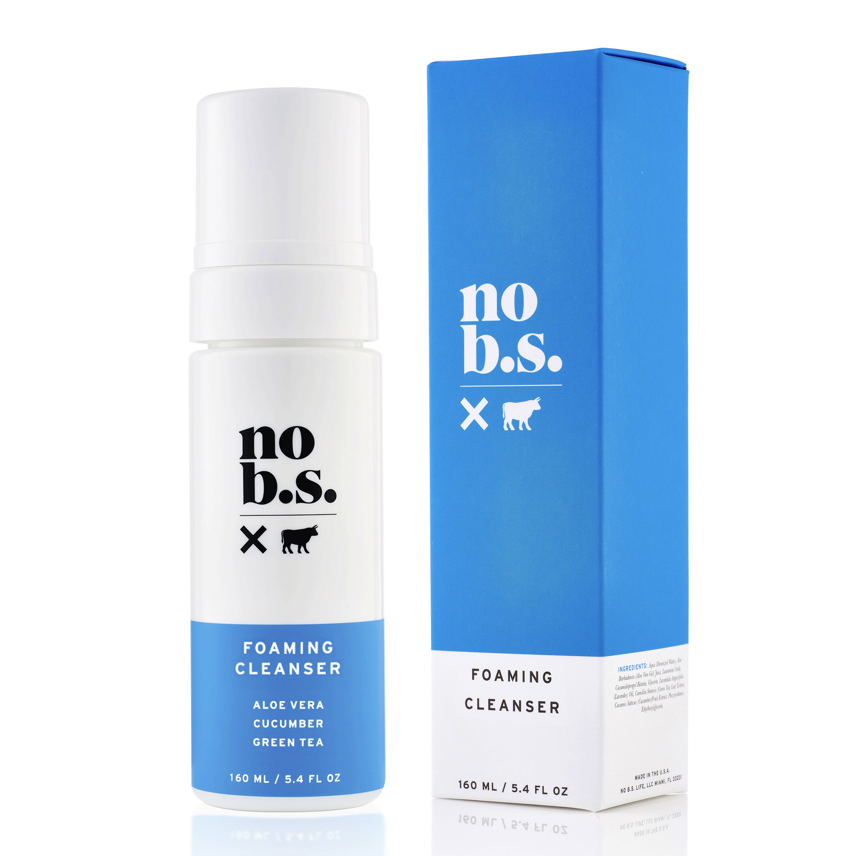 No B.S. Foaming Facial Cleanser with Aloe, Cucumber & Green Tea, 5.4 OZ