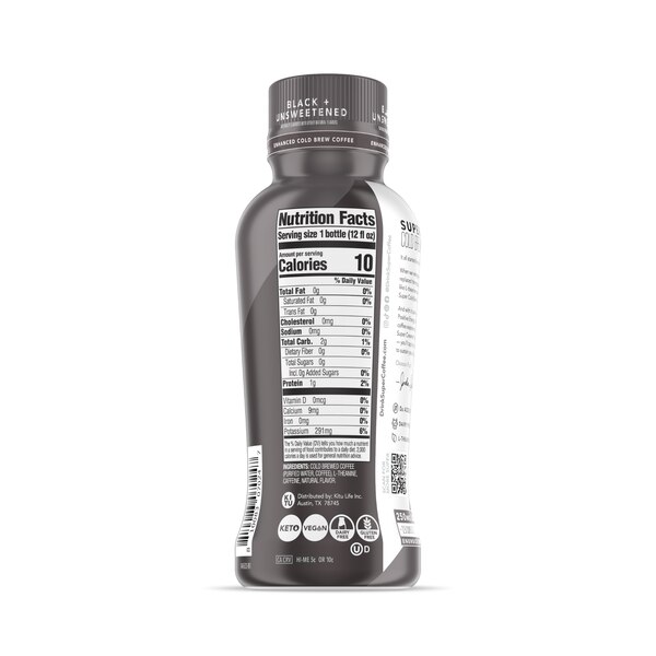Kitu Super Coffee Cold Brew, Unsweetened Black Coffee, 12 OZ