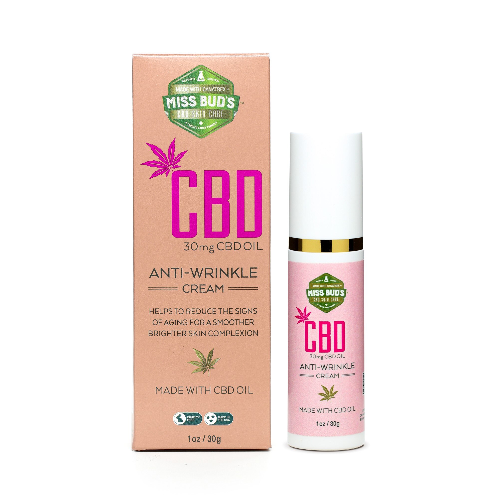 Miss Bud's CBD Anti-Wrinkle Cream, 1 OZ - State Restrictions Apply