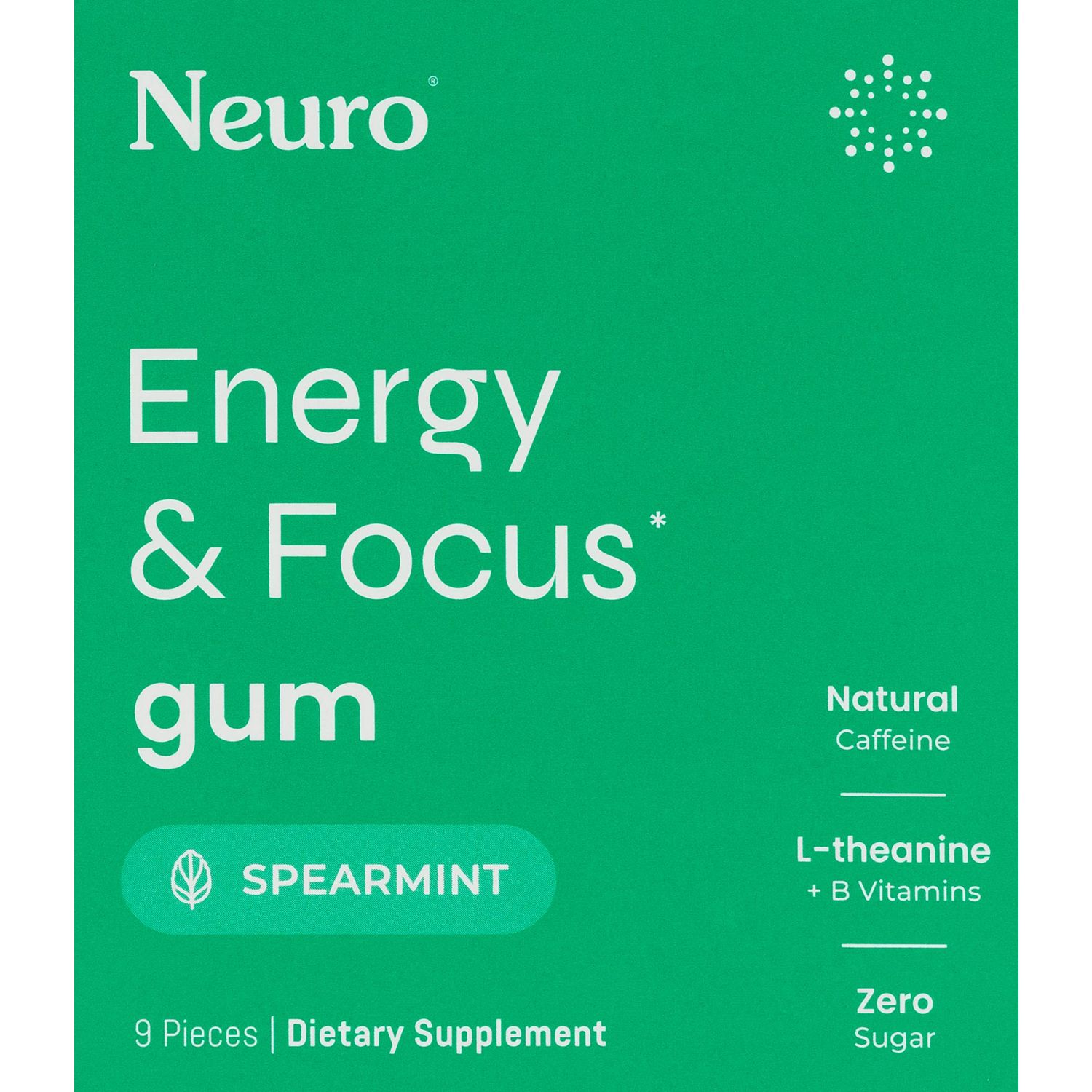 Neuro Energy & Focus, Spearmint Gum, 9 CT