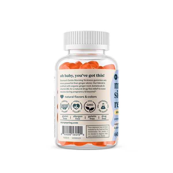 Upspring Stomach Settle Morning Sickness Gummies Lemon, 60 CT
