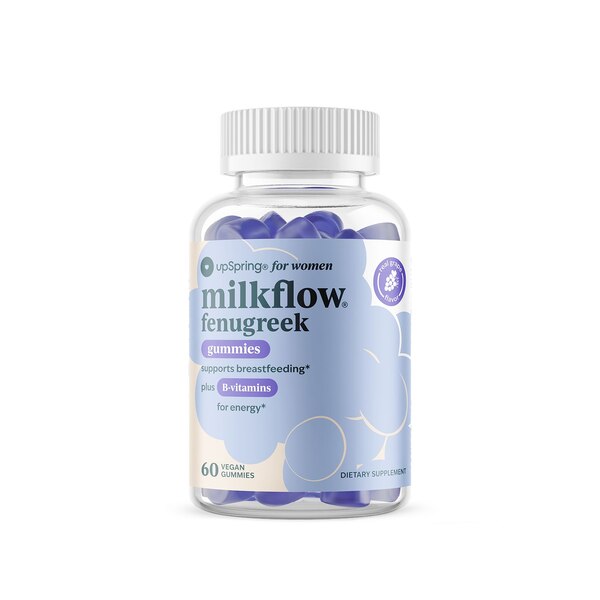 Upspring Milkflow Fenugreek Gummies, Grape Flavored, 60 CT
