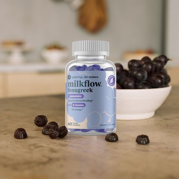 Upspring Milkflow Fenugreek Gummies, Grape Flavored, 60 CT