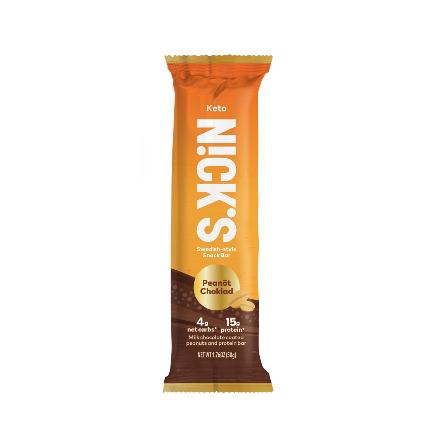 Nick's Protein Bar, Choklad Peanöt, 1 ct, 2.13 oz