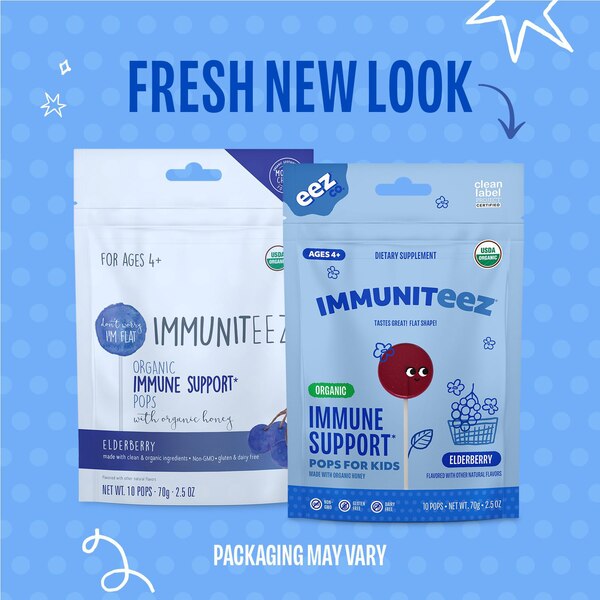Lolleez Immuniteez Immune Support* Pops for Kids - Elderberry, 10CT