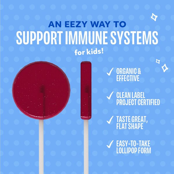 Lolleez Immuniteez Immune Support* Pops for Kids - Elderberry, 10CT