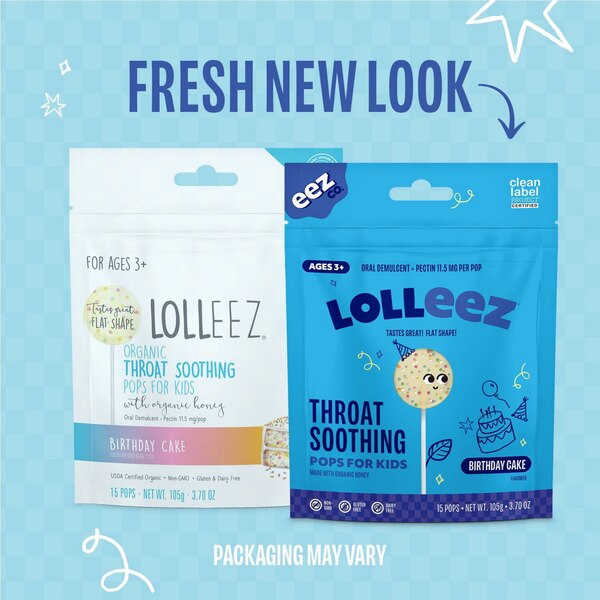 Lolleez Organic Throat Soothing Pop - Birthday Cake, 15 CT