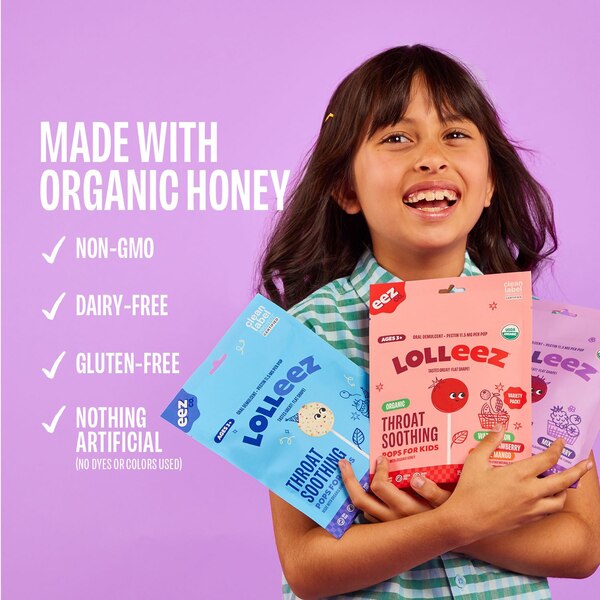 Lolleez Organic Throat Soothing Pop - Birthday Cake, 15 CT